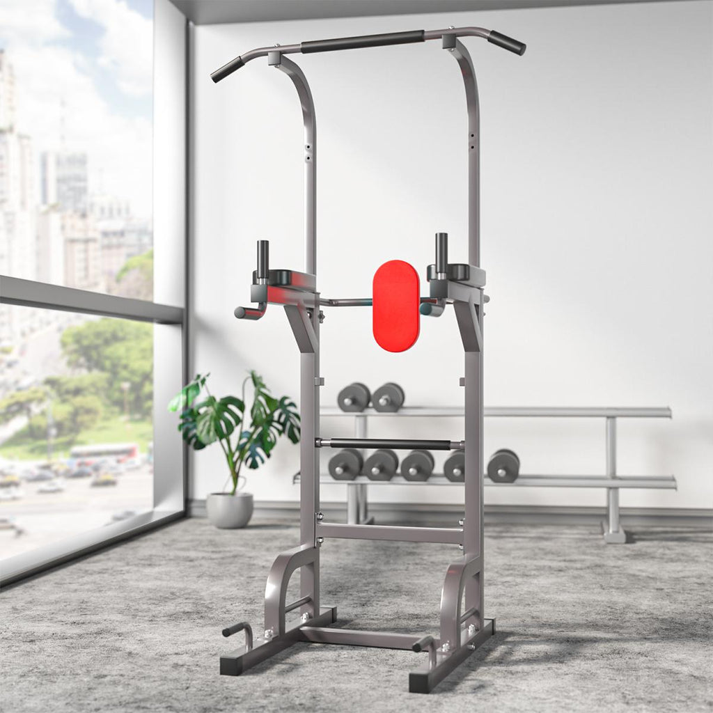 Heavy Duty Adjustable Power Tower Workout Pull Up &amp; Dip Station Adjustable Multi-Function Strength Training Dip Stand Workout Station Fitness Equipment for Home Gym, 400LBS Max Weight