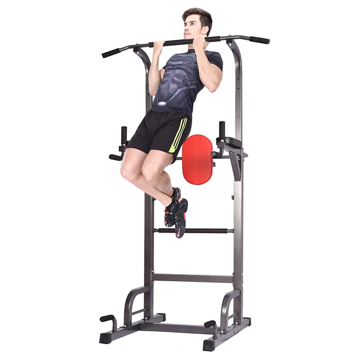 Heavy Duty Adjustable Power Tower Workout Pull Up &amp; Dip Station Adjustable Multi-Function Strength Training Dip Stand Workout Station Fitness Equipment for Home Gym, 400LBS Max Weight