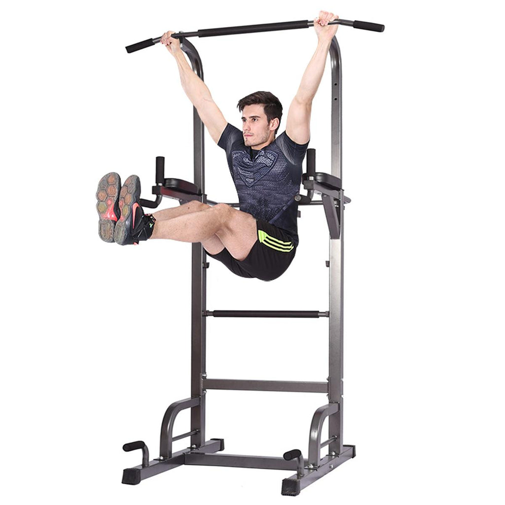 OUSGAR Multi-Function Power Tower, 9-level Height Adjustable Pull up Station Home Workout Bar Pull up Bar Push Up Home Fitness Workout Station Dip Stands Pull up Tower, 440LBS Max Weight