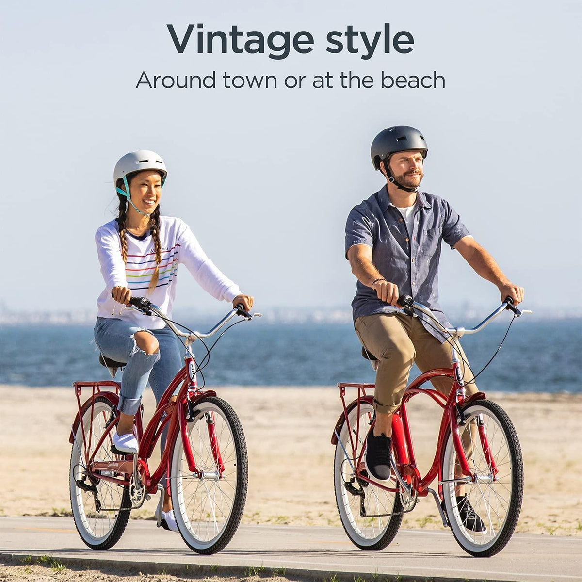 Schwinn Sanctuary 7 Cruiser Bike, Featuring Retro-Styled 16-Inch/Small Step-Through and 18-Inch/Medium Step-Over Steel Frames, 7-Speed Drivetrain, Front and Rear Fenders, Rear Rack, and 26-Inch Wheels