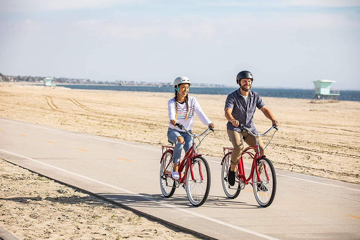 Schwinn Sanctuary 7 Cruiser Bike, Featuring Retro-Styled 16-Inch/Small Step-Through and 18-Inch/Medium Step-Over Steel Frames, 7-Speed Drivetrain, Front and Rear Fenders, Rear Rack, and 26-Inch Wheels