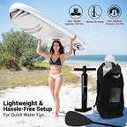 SereneLife Inflatable Stand Up Paddle Board - 10’ Ft. Standup Sup Paddle Board W/ Manual Air Pump, Safety Leash, Paddleboard Repair Kit, St