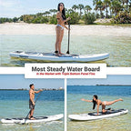 SereneLife Inflatable Stand Up Paddle Board - 10’ Ft. Standup Sup Paddle Board W/ Manual Air Pump, Safety Leash, Paddleboard Repair Kit, St