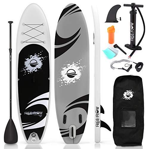 SereneLife Inflatable Stand Up Paddle Board - 10’ Ft. Standup Sup Paddle Board W/ Manual Air Pump, Safety Leash, Paddleboard Repair Kit, St