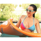TRC Recreation Super Soft 1.75 Inch Vinyl Coated Foam Outdoor Pool Lounge Swim Floatie with Roll Pillow for Head and Neck