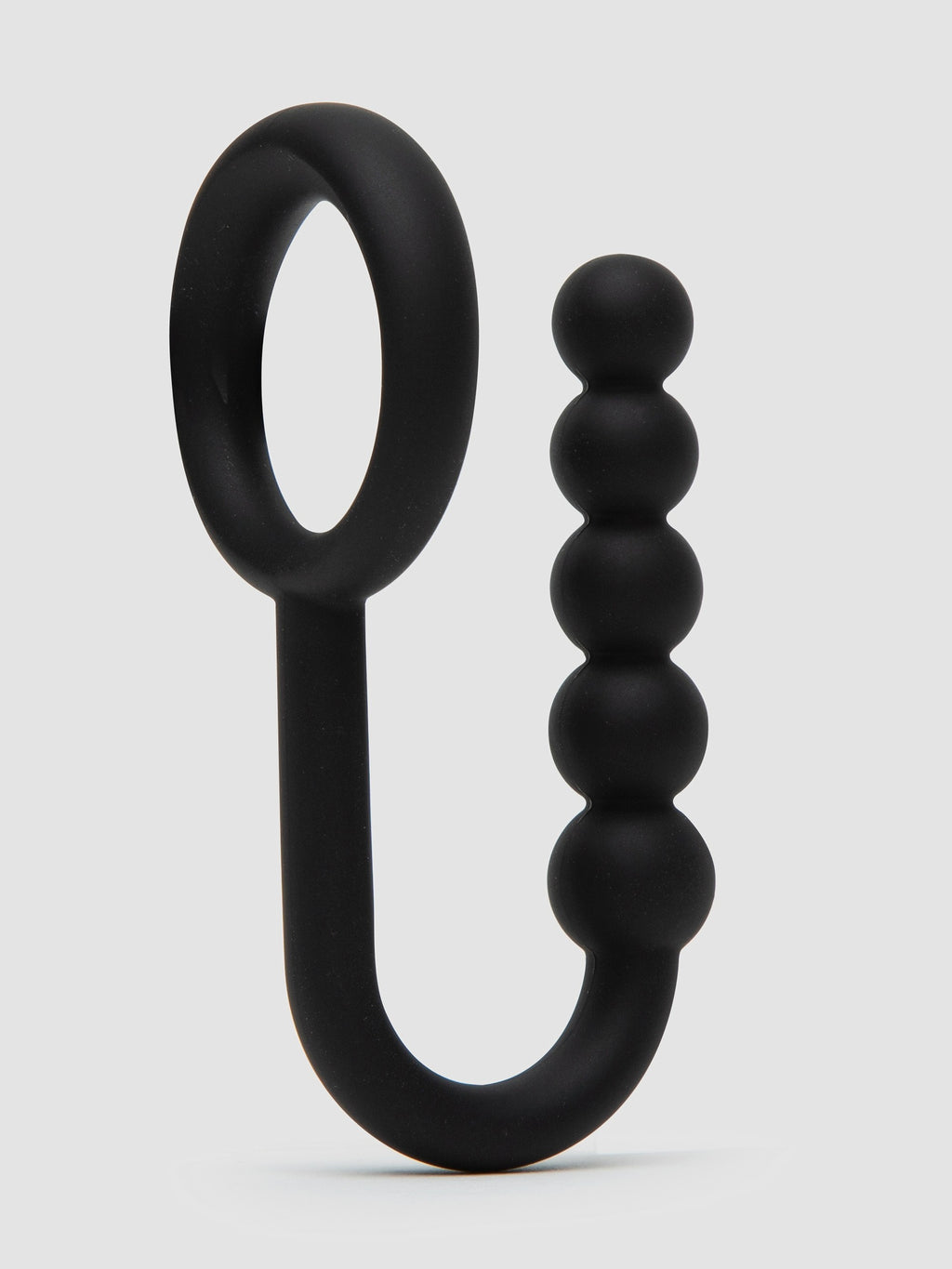 Lovehoney Classic Combo Silicone Ball Ring with Anal Beads, Black