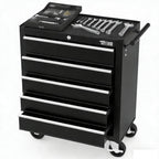 5-Drawer Rolling Tool Chest w/Drawers & Lock, Tool StoraCabinet with Lockable Wheels, Top Cushion & Drawer Liners, Tool Organizer Box for Garage, Warehouse & Repair Sho