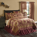 Burgundy Red Primitive Bedding Cody Burgundy Star Cotton Pre-Washed Patchwork Star Rectangle Quilt