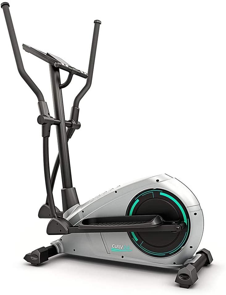 Bluefin Fitness CURV 2.0 Elliptical Cross Trainer | Home Gym | Exercise Step Machine | Air Walker | Compact | Kinomap | Live Video Streaming | Video Coaching &amp; Training | Black &amp; Grey Silver