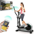 Bluefin Fitness CURV 2.0 Elliptical Cross Trainer | Home Gym | Exercise Step Machine | Air Walker | Compact | Kinomap | Live Video Streaming | Video Coaching &amp; Training | Black &amp; Grey Silver