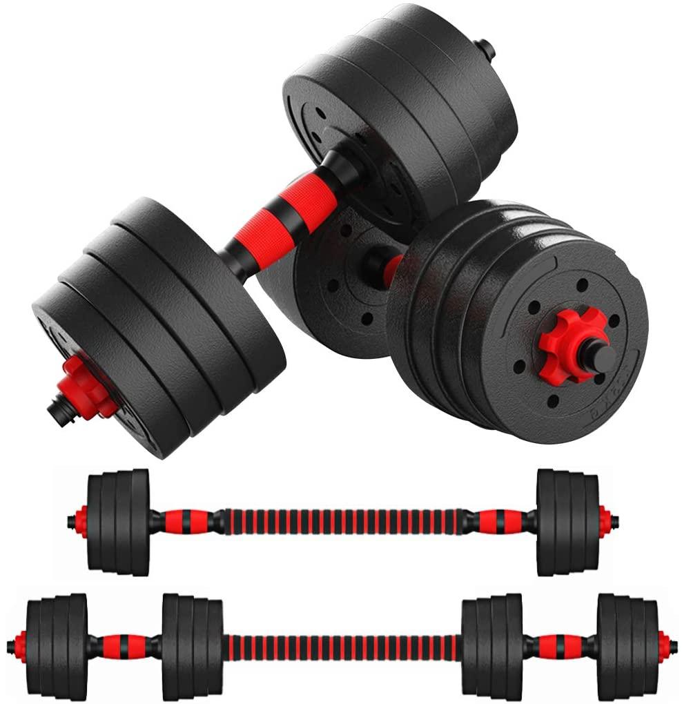 SKONYON Adjustable Dumbbells-Pair 66 pounds for Two Dumbbells, Anti Rolling Fitness Dumbbells
