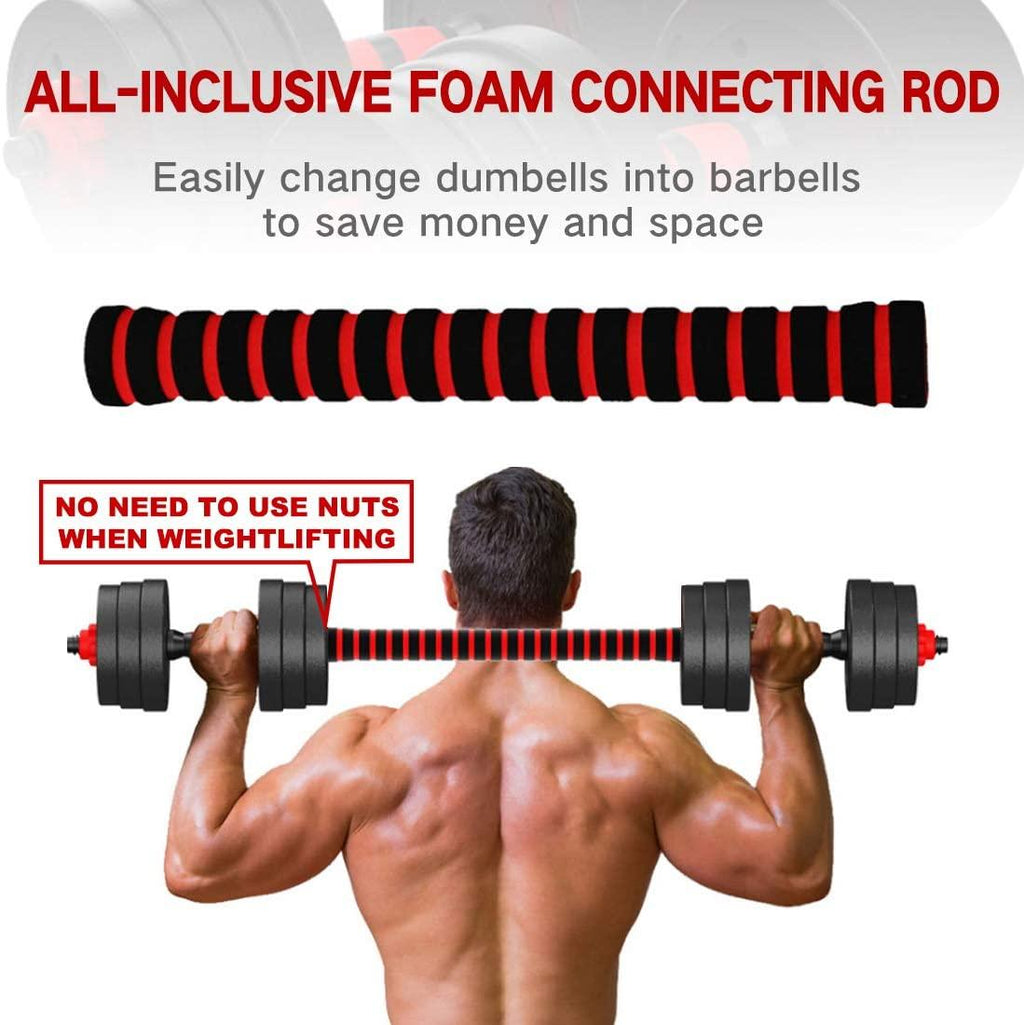SKONYON Adjustable Dumbbells-Pair 66 pounds for Two Dumbbells, Anti Rolling Fitness Dumbbells
