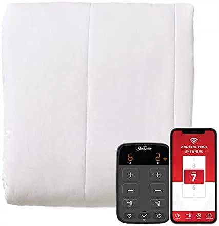 Polyester Wi-Fi Connected Mattress Pad, Electric Blanket, 10 Heat Settings, Queen Size