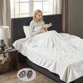 Gracie MIlls Elect Electric Blanket with Two 20 Heat Level Setting Controllers, Queen: 84x90", Ivory -WR54-1765