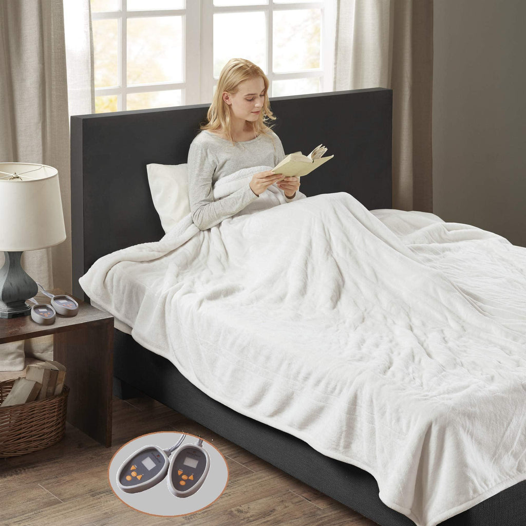 Gracie MIlls Elect Electric Blanket with 20 Heat Level Setting Controller Full: 80x84" Ivory -WR54-1764