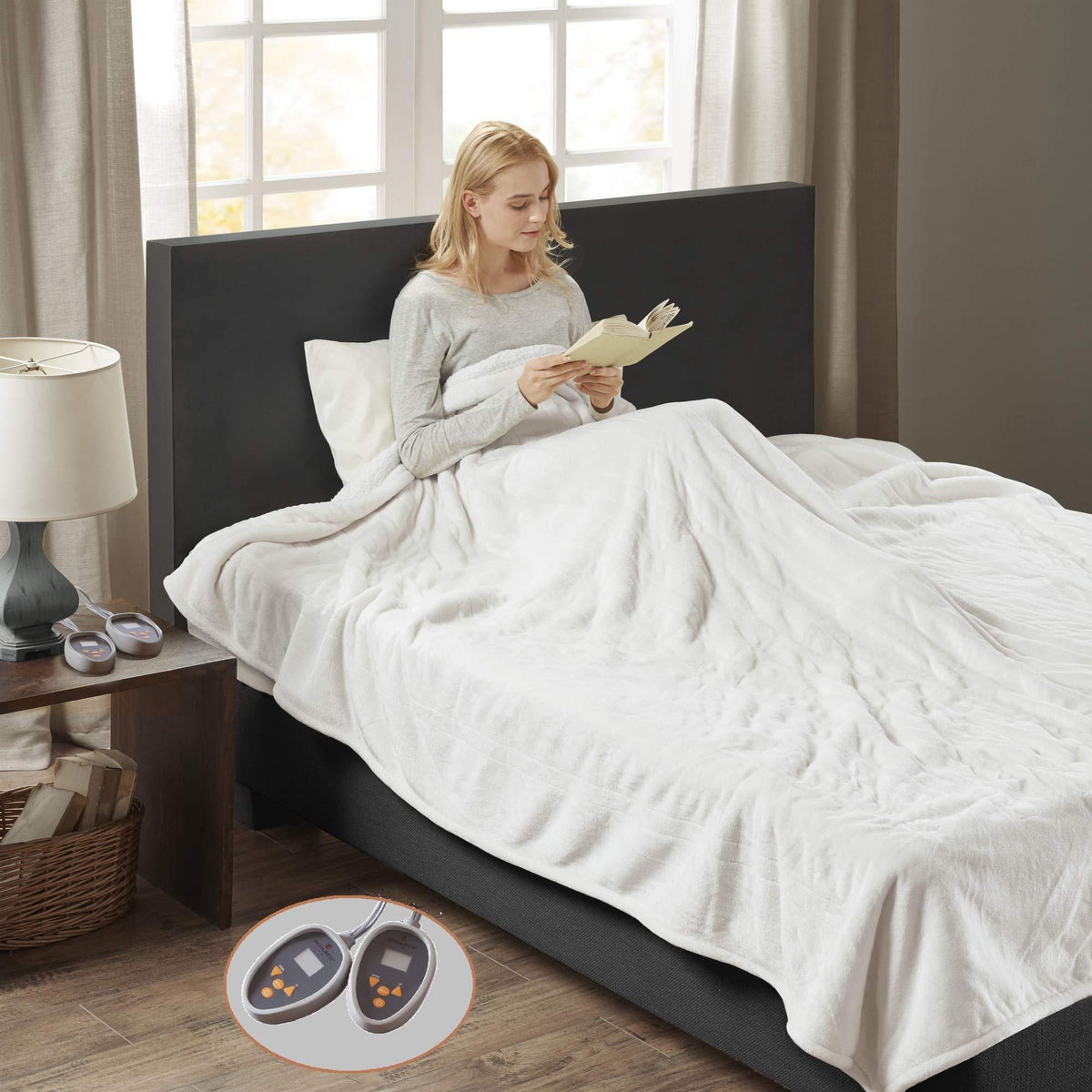 Gracie MIlls Elect Electric Blanket with 20 Heat Level Setting Controller Full: 80x84" Ivory -WR54-1764