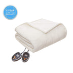 Gracie MIlls Elect Electric Blanket with Two 20 Heat Level Setting Controllers, Queen: 84x90", Ivory -WR54-1765