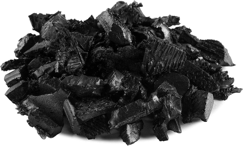 playsafer rubber mulch nuggets protective flooring for playgrounds, swing-sets, play areas, and landscaping (1,000 lbs - 39 cu. ft., black)