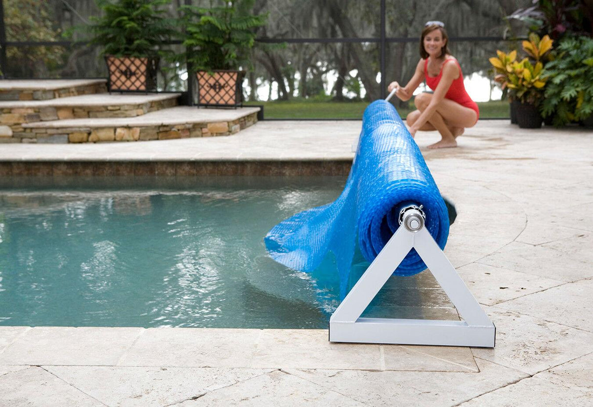 hydrotools low profile in-ground swimming pool solar cover reel w/ tube