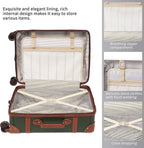 Luggage Sets of 4 Pieces, Carry On Cute Suitcase with Rolling Spinner Wheels TSA Lock Luggage 14"+20"+24"+28" (Dark Green)