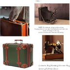 Luggage Sets 3 Pieces Luxury Cute Suitcase Retro Trunk Luggage with TSA Lock for Men and Women (Dark Green, 14" &amp; 20" &amp; 28")