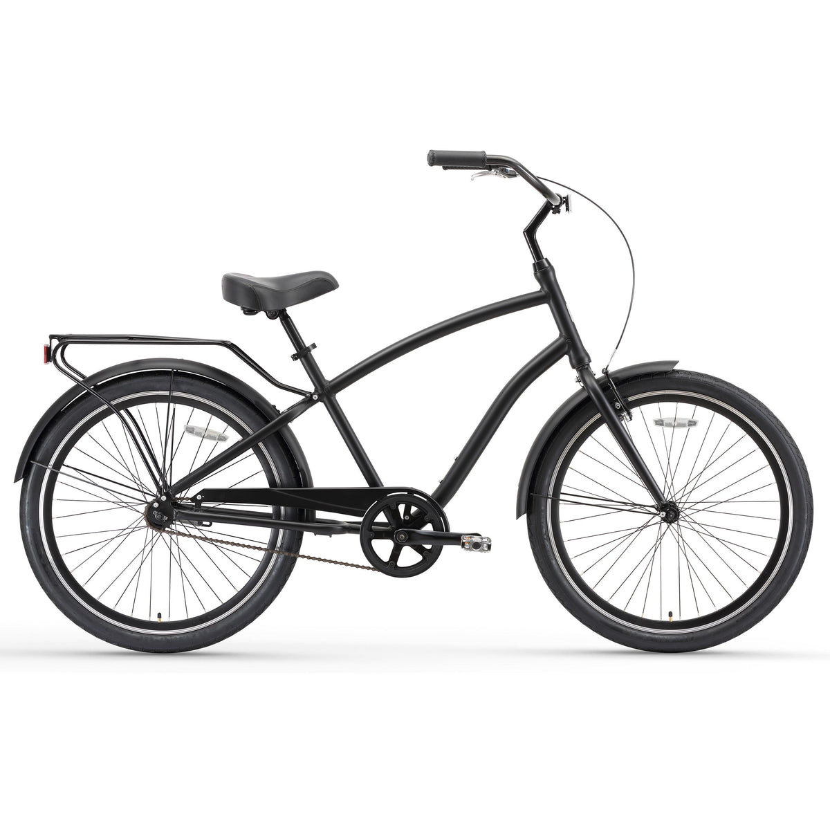 reezero EVRYjourney Men's 26" Single Speed Sport Hybrid Cruiser Bicycle, Matte Black