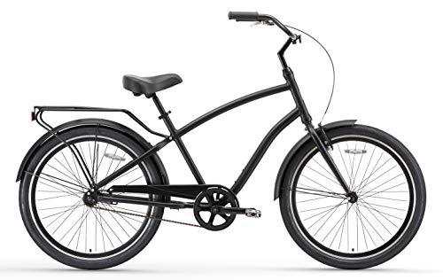 reezero EVRYjourney Men's 26" Single Speed Sport Hybrid Cruiser Bicycle, Matte Black