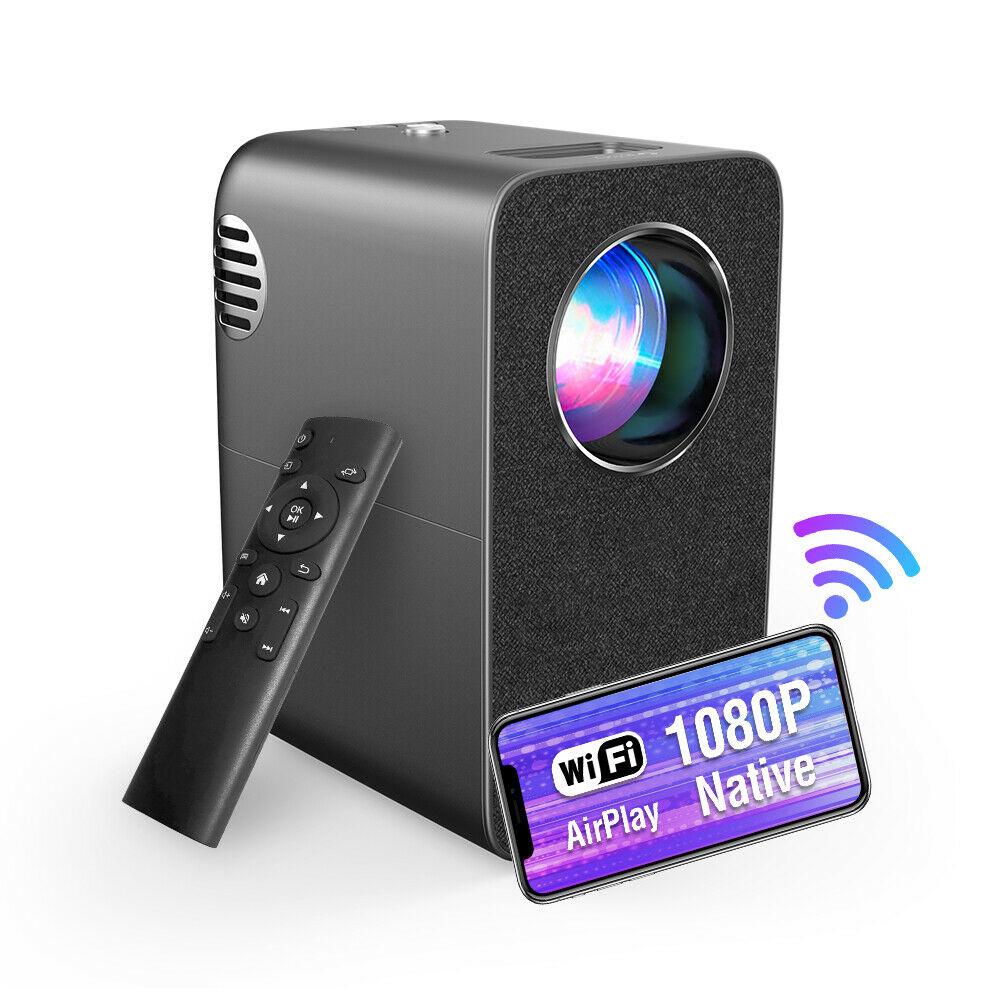 2021 portable wifi projector native 1080p proyector home theater airplay hdmi tv