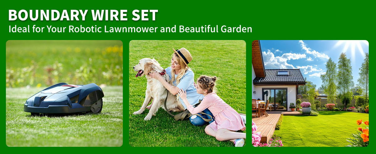 100m/328ft Universal Lawnmower Boundary Wire Contains 50x Lawn Pegs+10x Wire Connectors+9X ium Blades Robotic Lawnmower Wire Compatible with //Worx