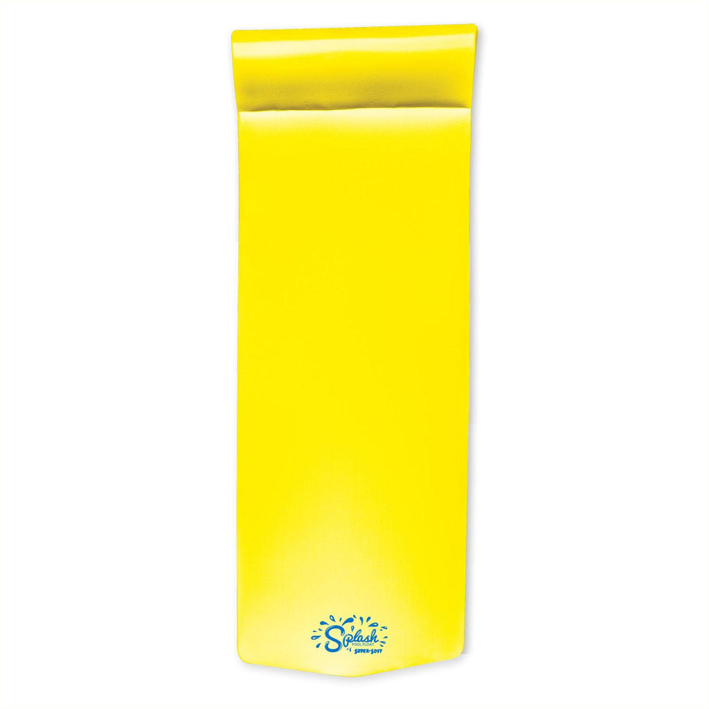 TRC Recreation Splash 70 Inch Foam Raft Lounger Swimming Pool Float Mat with Roll Pillow for Poolside, Lake, and Beach, Yellow
