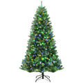 6 ft. Pre-lit Artificial Christmas Tree Hinged Xmas Tree with 9-Lighting Modes