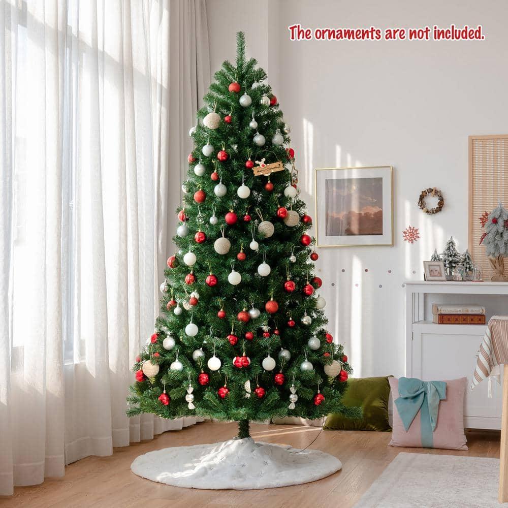 6 ft. Pre-lit Artificial Christmas Tree Hinged Xmas Tree with 9-Lighting Modes