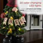 28 in. H Polyresin Christmas Tree Cheer Gnome Decoration with Color Changing LED Lights