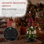 28 in. H Polyresin Christmas Tree Cheer Gnome Decoration with Color Changing LED Lights