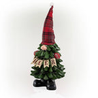 28 in. H Polyresin Christmas Tree Cheer Gnome Decoration with Color Changing LED Lights