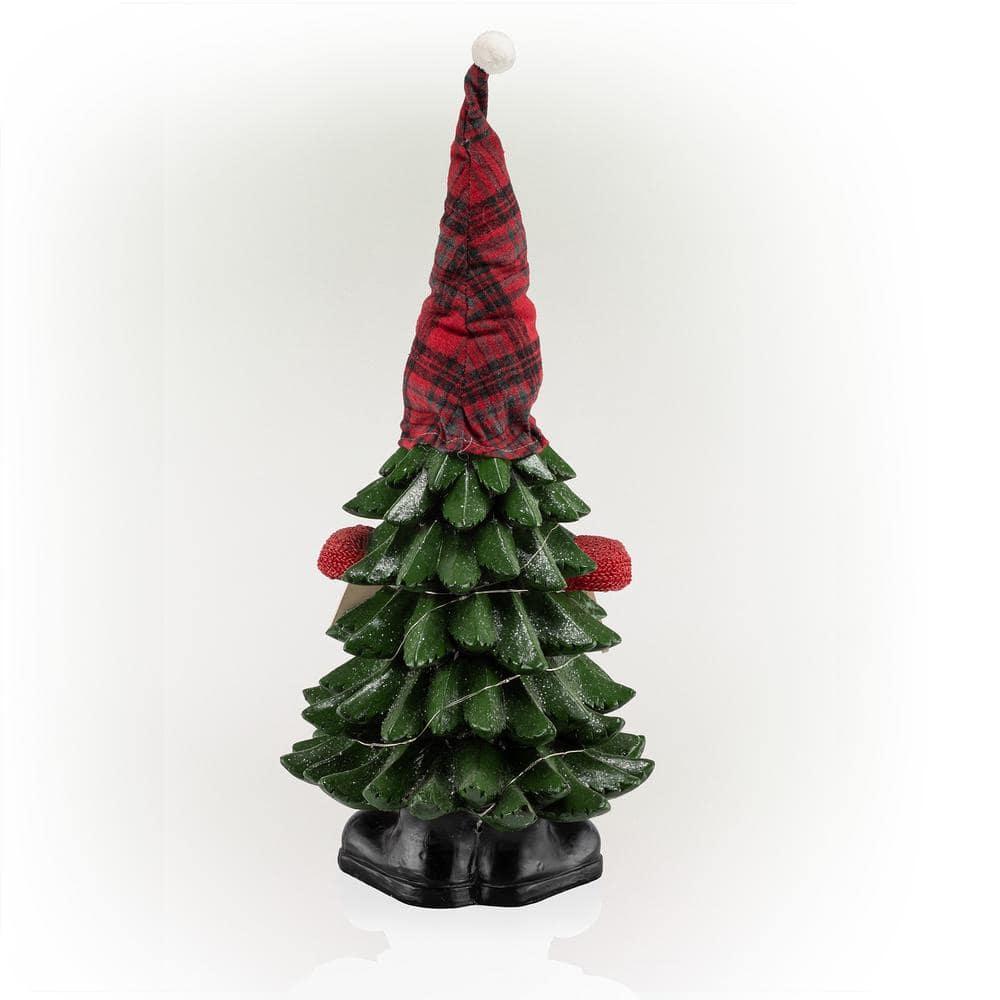 28 in. H Polyresin Christmas Tree Cheer Gnome Decoration with Color Changing LED Lights