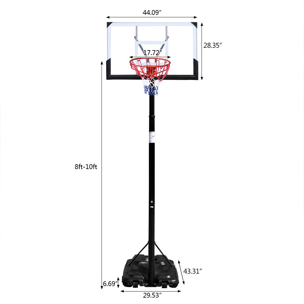 TureClos Basketball Stand Playground Patio Basketball System Adults Adjustable Height Outdoor Sports Equipment