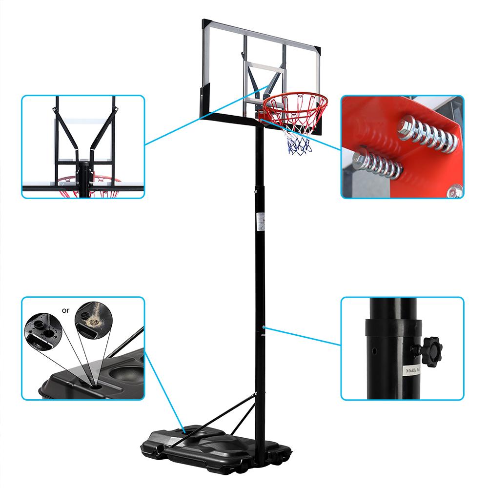 Machinehome Basketball Stand Playground Patio Basketball System Adults Adjustable Height Outdoor Sports Equipment