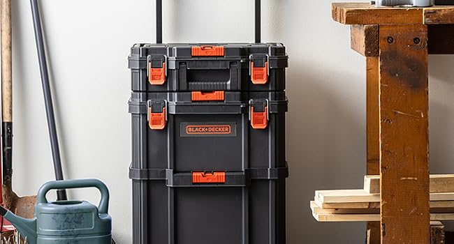 beyond by   BDST60500APB Stackable StoraSystem - 3 Piece Set (Small, Deep Toolbox, and Rolling Tote)