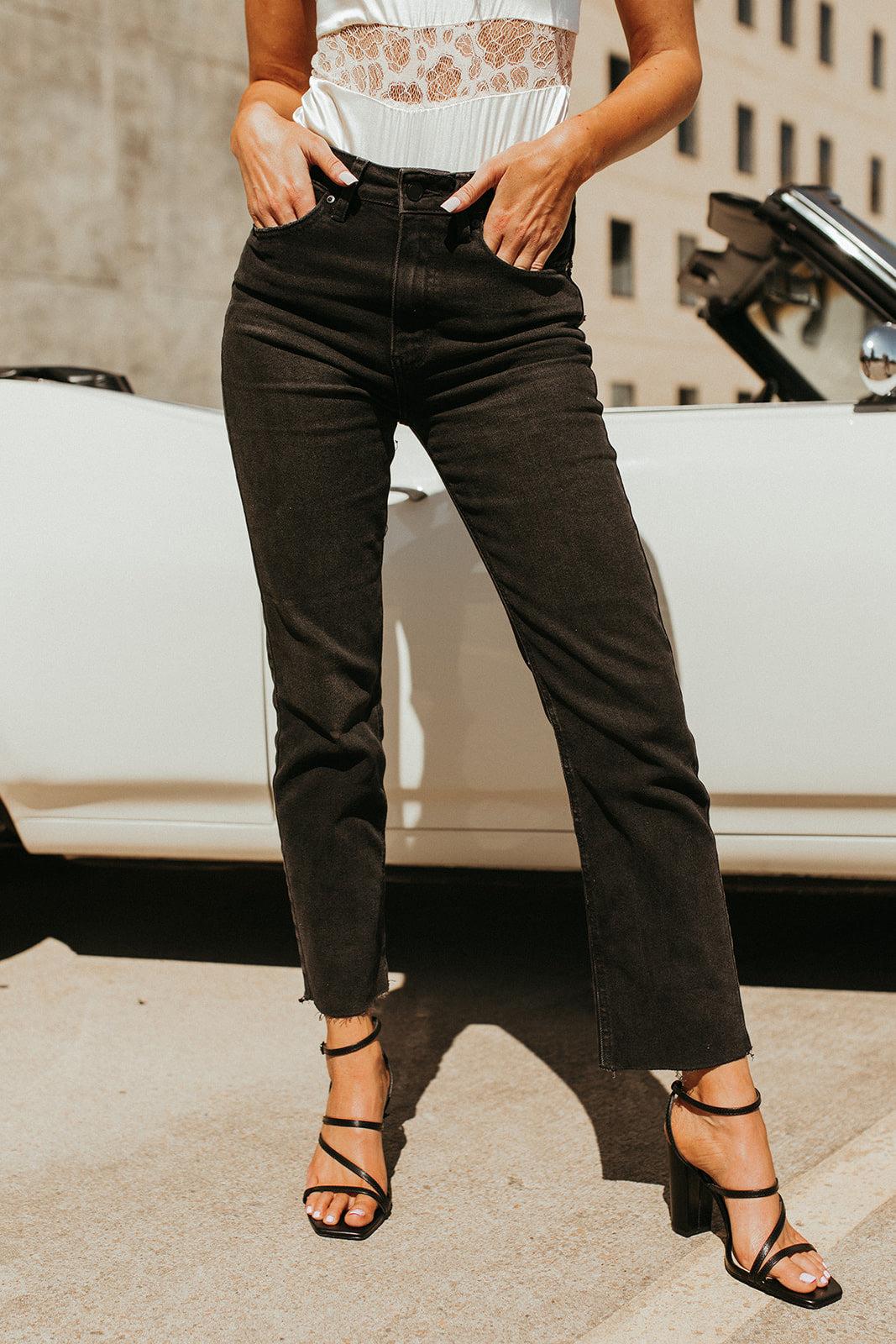 straight leg jeans - black