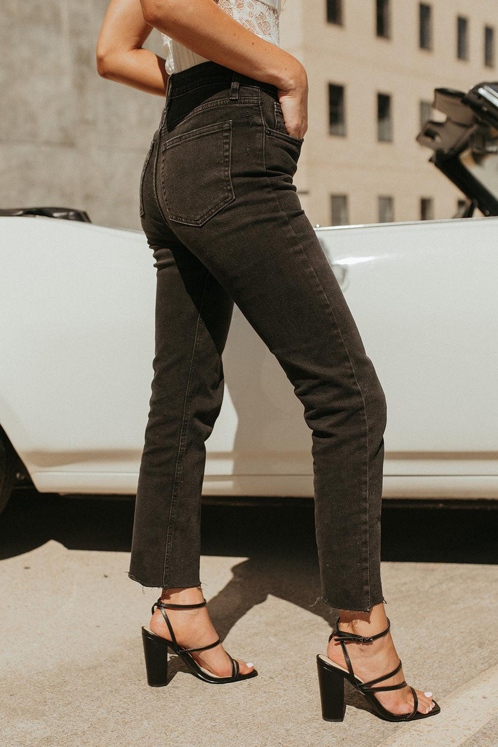straight leg jeans - black