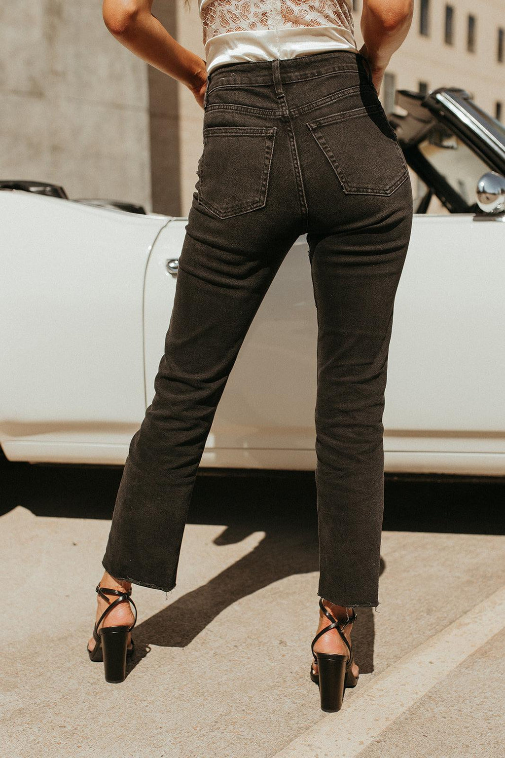 straight leg jeans - black