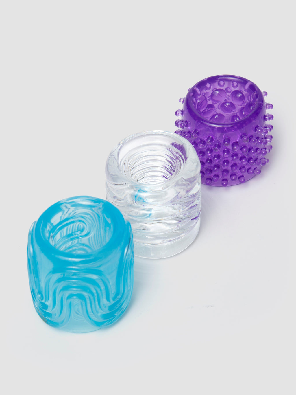 Lovehoney Head Master Triple Header Flexible Stroker Set (3 Piece), Clear