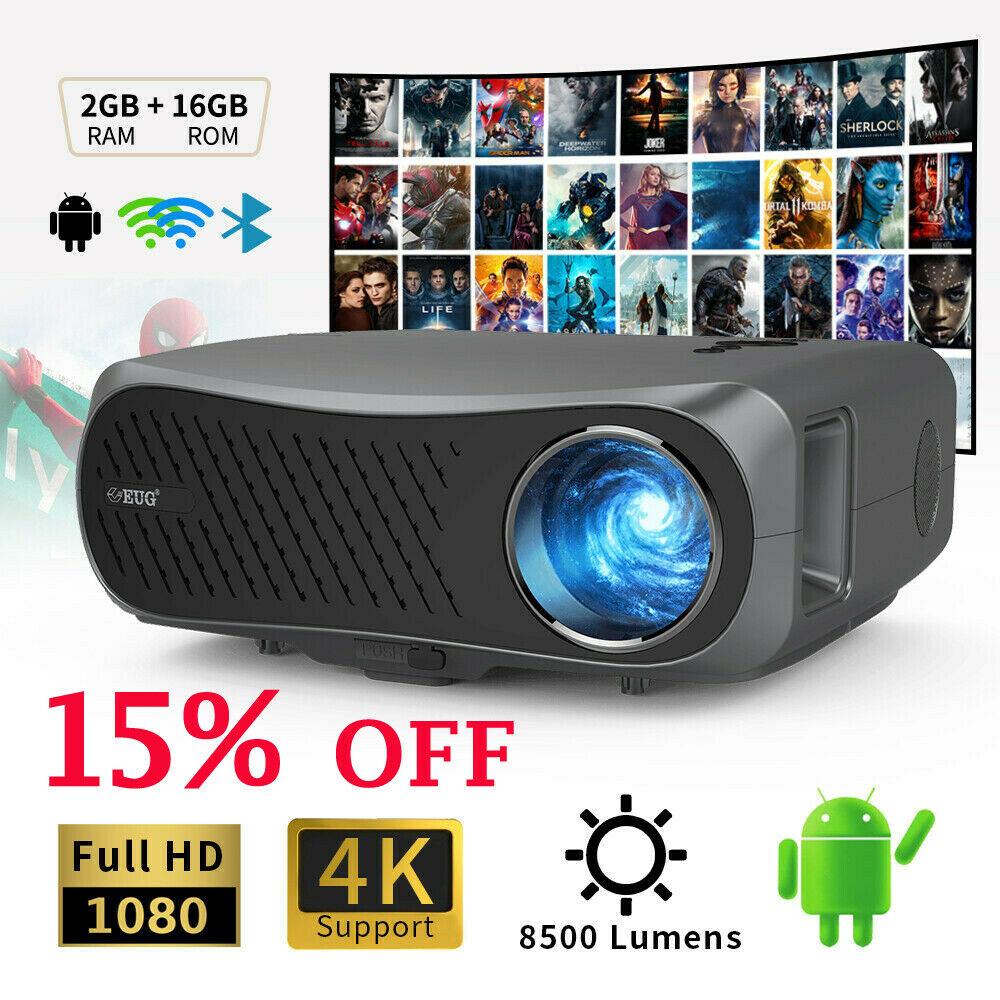 8500lm 10000：1 android 5g wifi projector 4k movie home theater game tv netflix