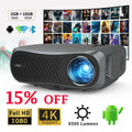 8500lm 10000：1 android 5g wifi projector 4k movie home theater game tv netflix