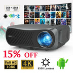 8500lm 10000：1 android 5g wifi projector 4k movie home theater game tv netflix