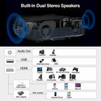 native 1080p bt 4.2 android projector 5g wifi airplay 4k daytime home theater tv