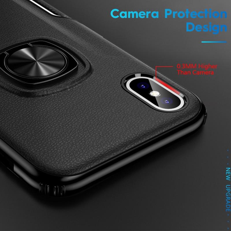Phone Case - Metal Ring Shockproof Holder Phone Case for iPhone X XR XS MAX