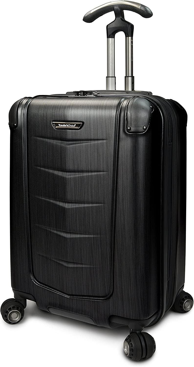 Silverwood Polycarbonate Hardside Expandable Spinner Luggage, Brushed Metal, Carry-on 21-Inch