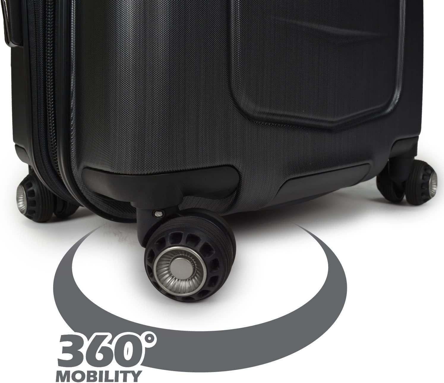 Silverwood Polycarbonate Hardside Expandable Spinner Luggage, Brushed Metal, Carry-on 21-Inch